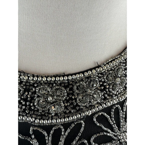 *Flawed* Vintage Laurence Kazar Silk Beaded Embellished Top Black Plus Size 3X - Picture 9 of 12